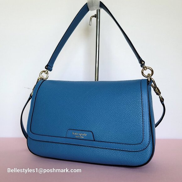 KATE SPADE Hudson Pebbled Leather Flap Convertible Shoulder Bag- Back to School - Picture 4 of 16